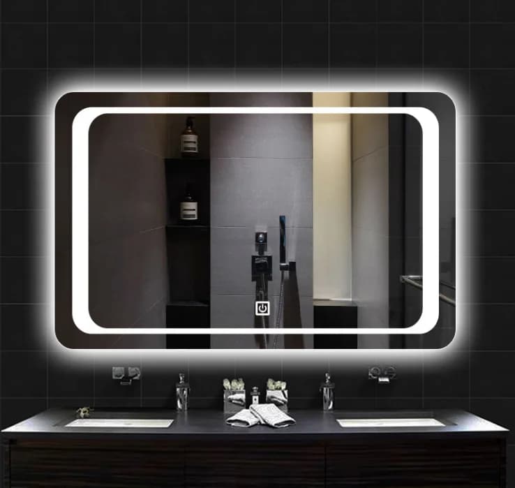 Specchio cosmetico Specchio da bagno antiappannamento illuminato a LED con interruttore tattile con sensore