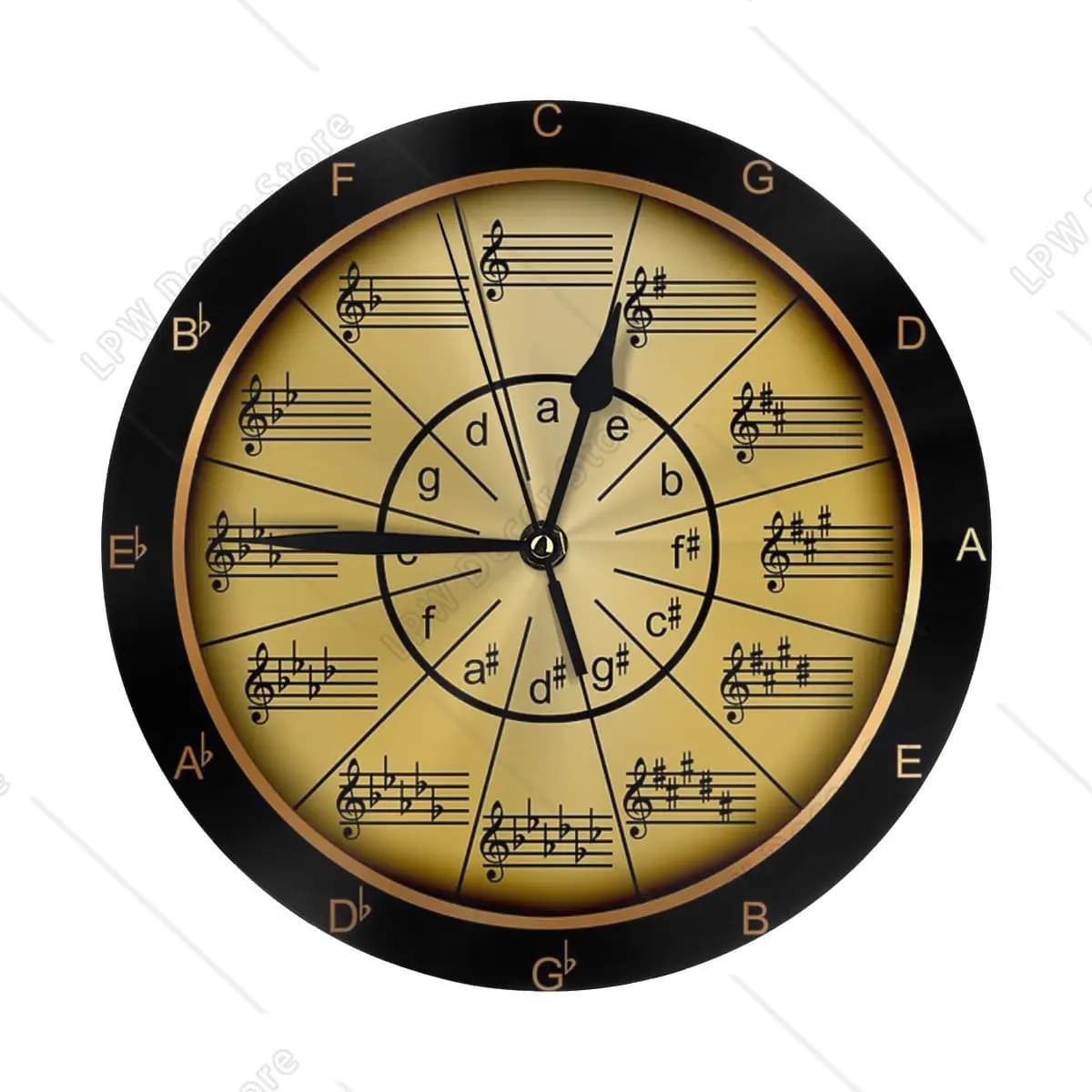 Timely Circle Of Fifths Wall Clock Room Decoration Clock Must-have Ornament Round
