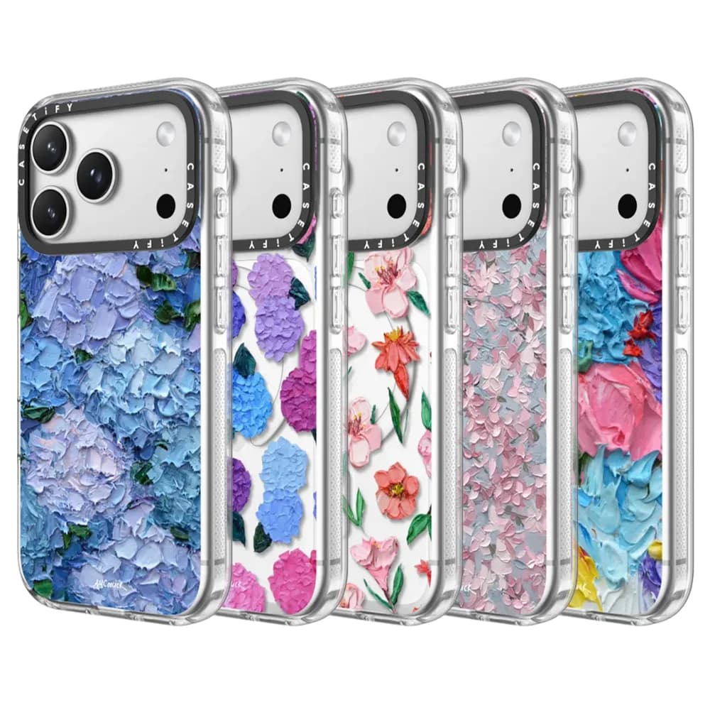 CASETiFY Serie Pittura a Olio Floreale, Custodia Magnetica Anti-caduta per iPhone 13 14 15 16 17 Pro Max Air Plus, Cover Protettiva