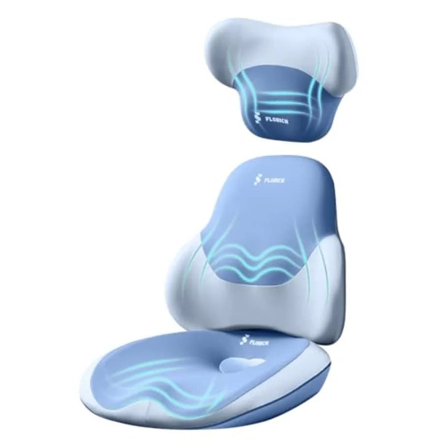 Cuscino per Seduta e Supporto Lombare per Sedia da Ufficio, Cuscino Poggiatesta per Auto, Cuscini in Memory Foam per Alleviare la Pressione sulla Schiena