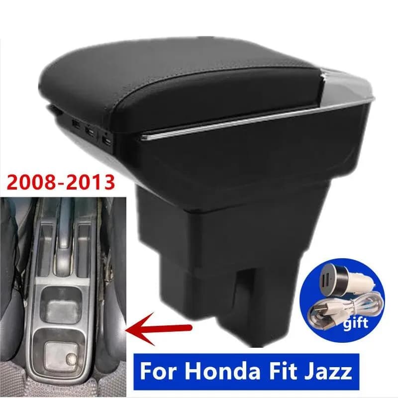 Car Armrest Box For Honda Fit Jazz 2 2008 2009 2010 2011 2012 2013 Storage Box For Honda Jazz Armrest box car Accessories