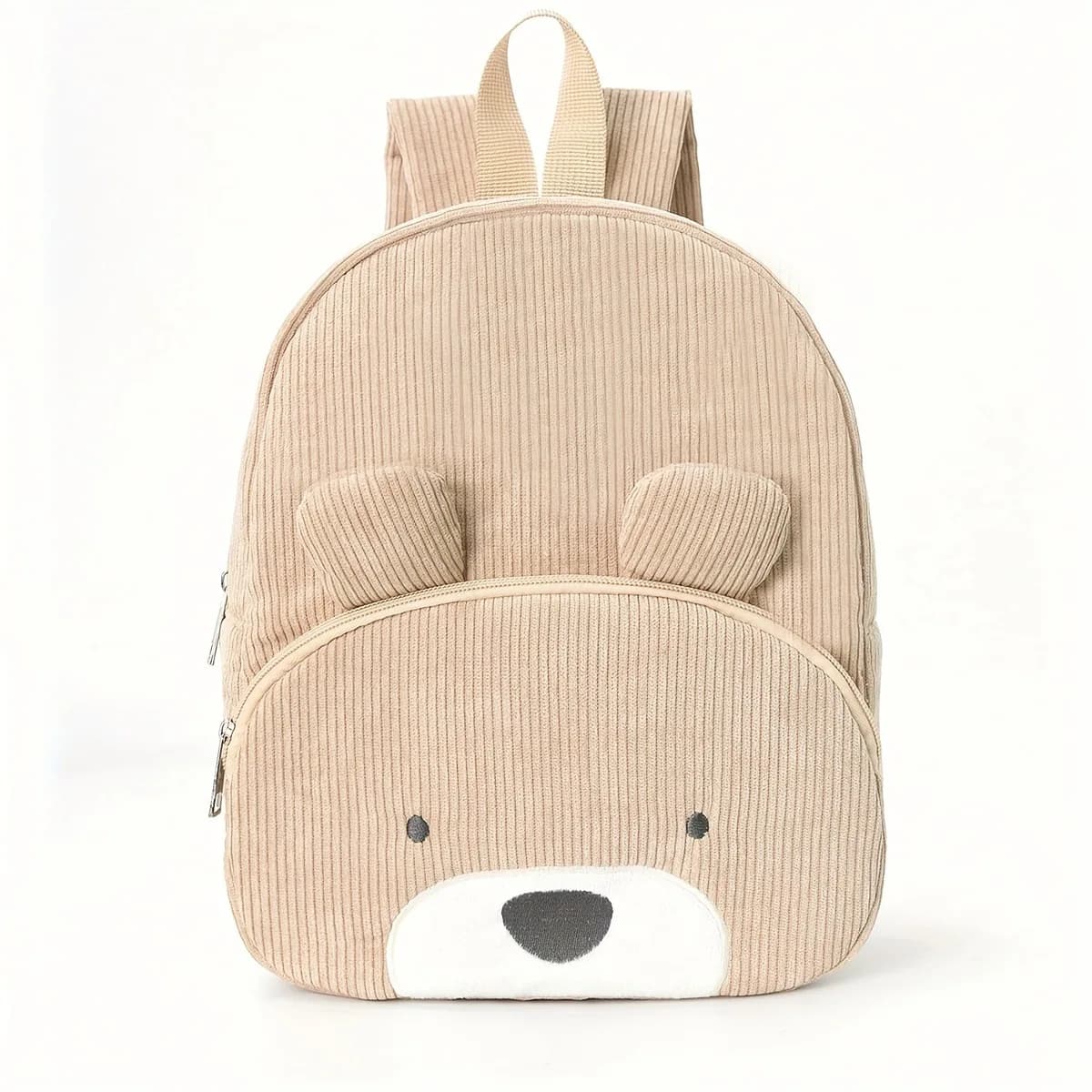 Cute Backpack with Corduroy for Elementary School Students Fashionable and Casual Cartoon Plush Bag
