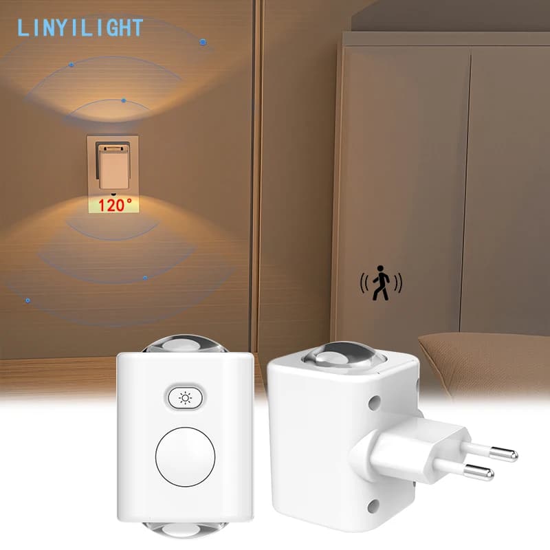 EU Plug Motion Sensor Light Smart Sensor Light Night Light Motion Sensor RGB Motion Sensor Night Light for Bathroom Hallway
