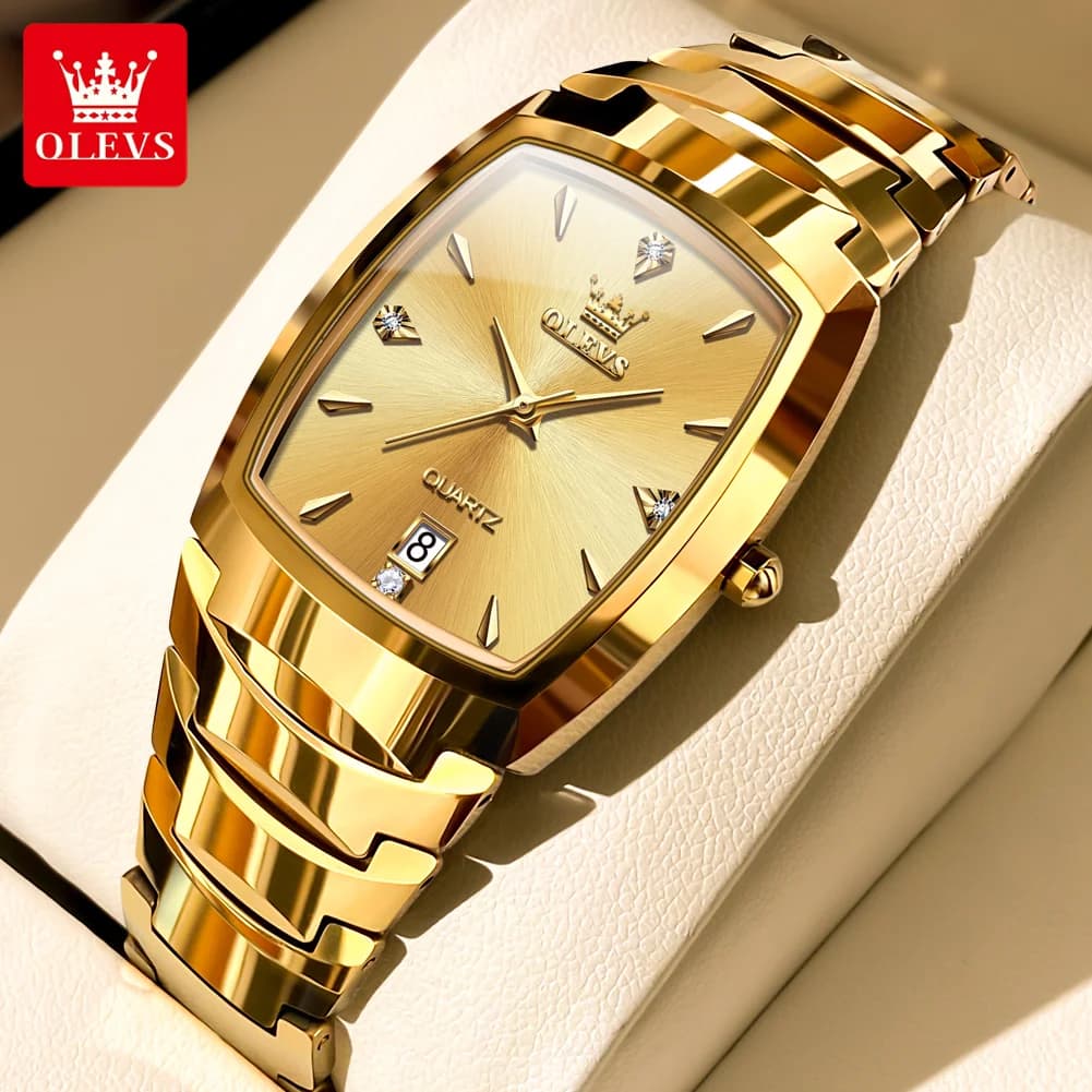 OLEVS 7006 Men's Top Brand Luxury Original Quartz Wacth For Men's Stainless Steel Case Waterproof Luminous Strap Date Reloj
