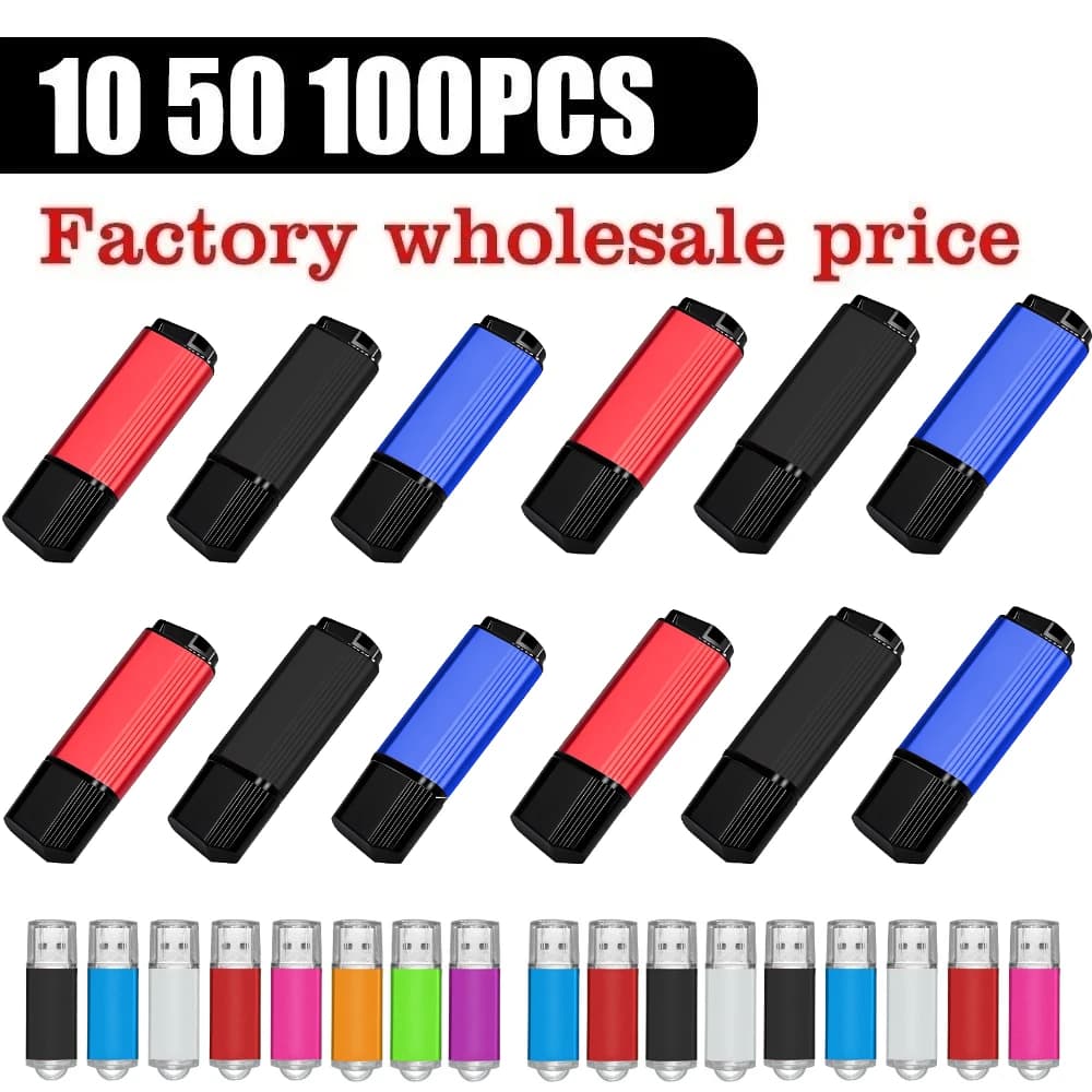 Chiavetta USB 2.0 in Metallo da 4GB, 8GB, 64GB, Prezzo all'Ingrosso, 10/50/100 Pezzi, Pendrive Impermeabile con Logo Personalizzato Gratuito, Regalo Aziendale