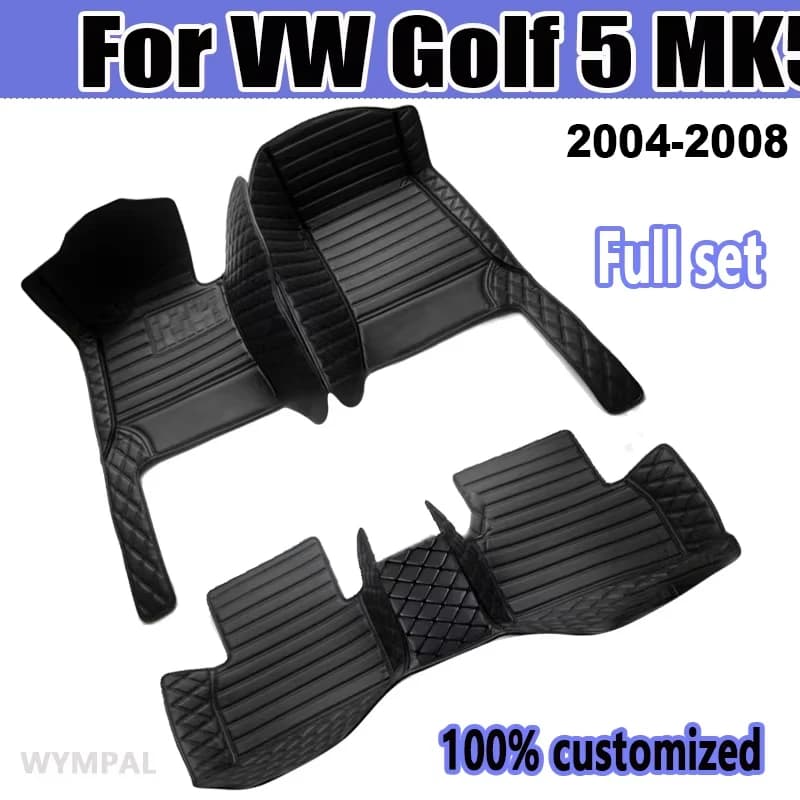 Tappetini per auto in pelle su misura per VW VW Golf 5 MK5 2004 2005 2006 2007 2008 Tappeti Tappetini per piedi Accessori