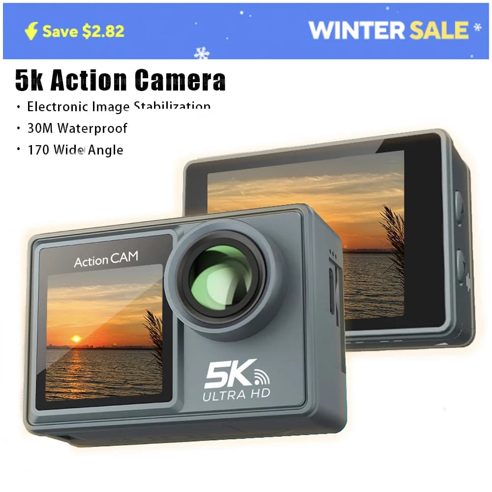 Action Camera 4K fotocamera per bicicletta Stabilizzatore elettronico Action cam WiFi 5k Fotocamera sportiva Casco Videocamere per go pro