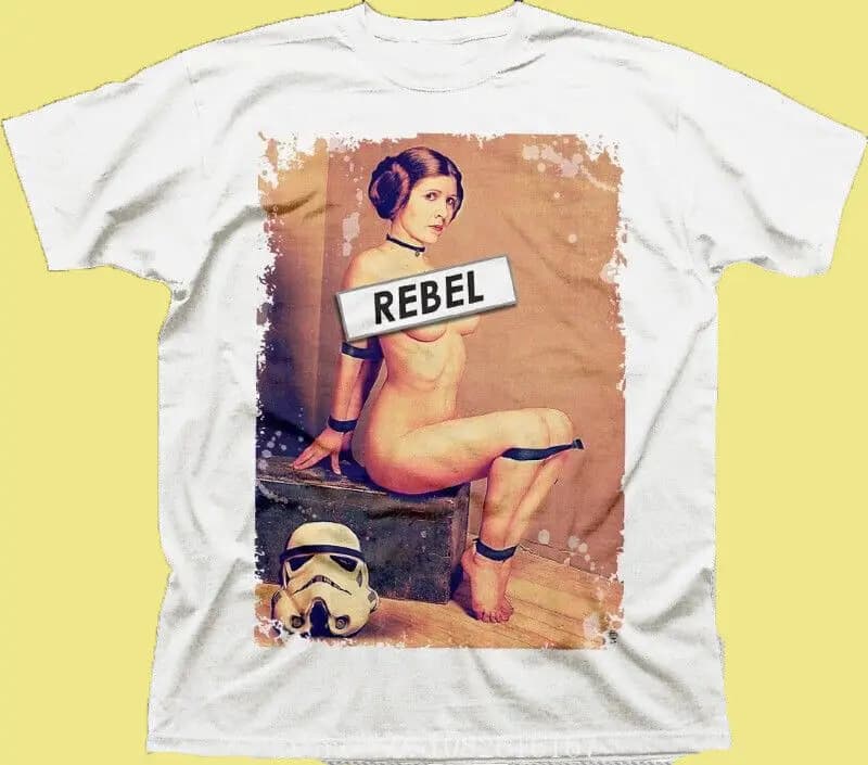New Star inspired Princess Leia Rebel in bondage maglietta bianca taglia S-2XL magliette grafiche economiche all'ingrosso 2024 streetwear t