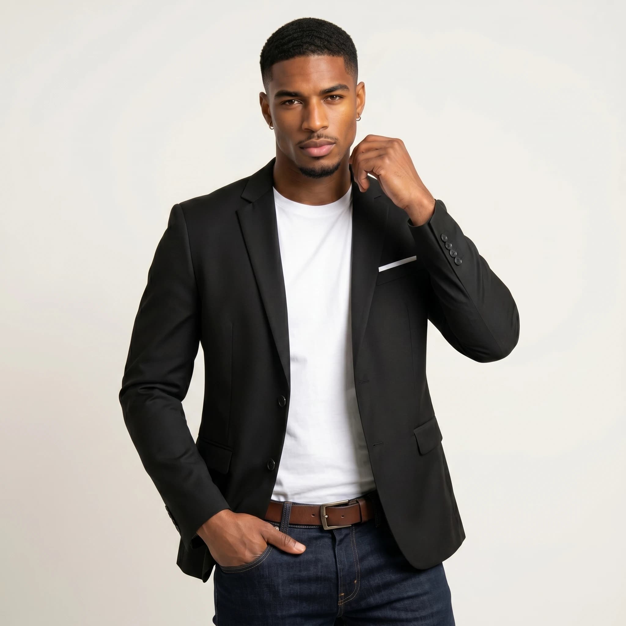 TweedLad Men's Slim Fit Suit Jacket Single-Breasted Business Casual Blazer for Formal Wedding Office Wear
