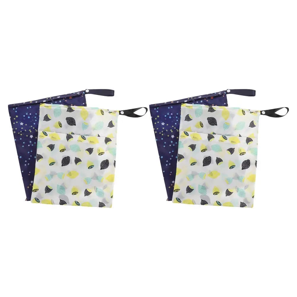 Set di 4 Borse Impermeabili Riutilizzabili e Lavabili per Pannolini, Costumi da Bagno, Viaggi, Asilo Nido e Lavanderia
