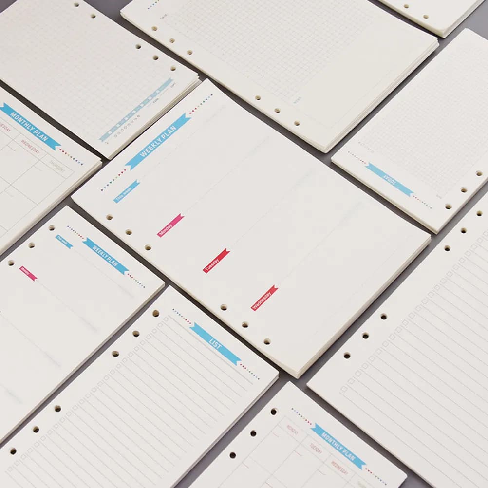 40 Fogli di Carta Formato A5, Ricariche a Fogli Sciolti per Raccoglitori a 6 Anelli, Quaderni a Spirale, Agende, Diari, per Scrivere e Disegnare