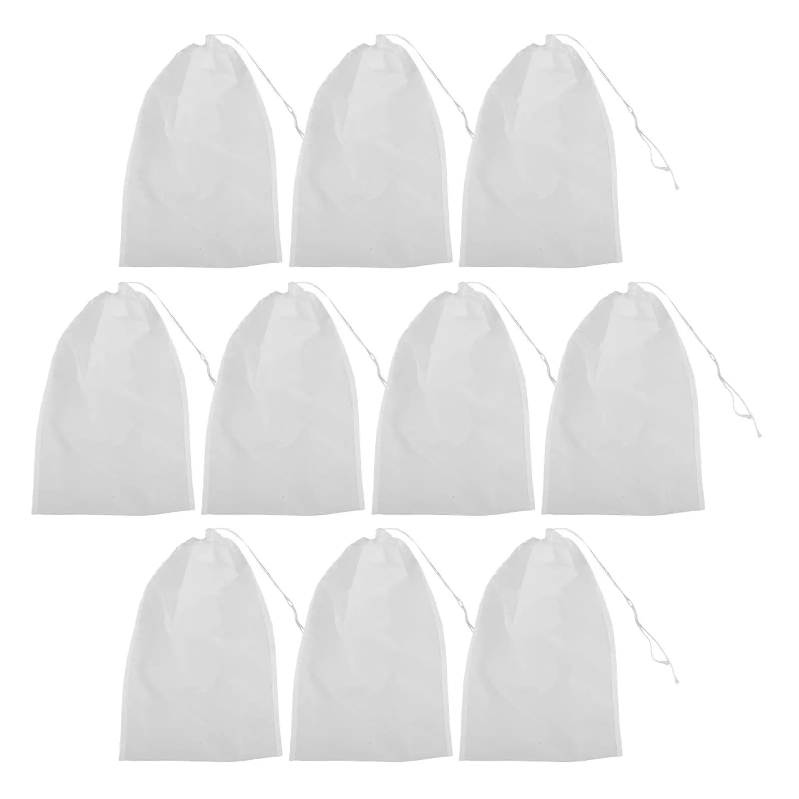 10 Sacchetti per Filtrare il Succo di Formaggio 15x20cm, Filtro in Rete di Nylon Riutilizzabile per Spremitura a Freddo