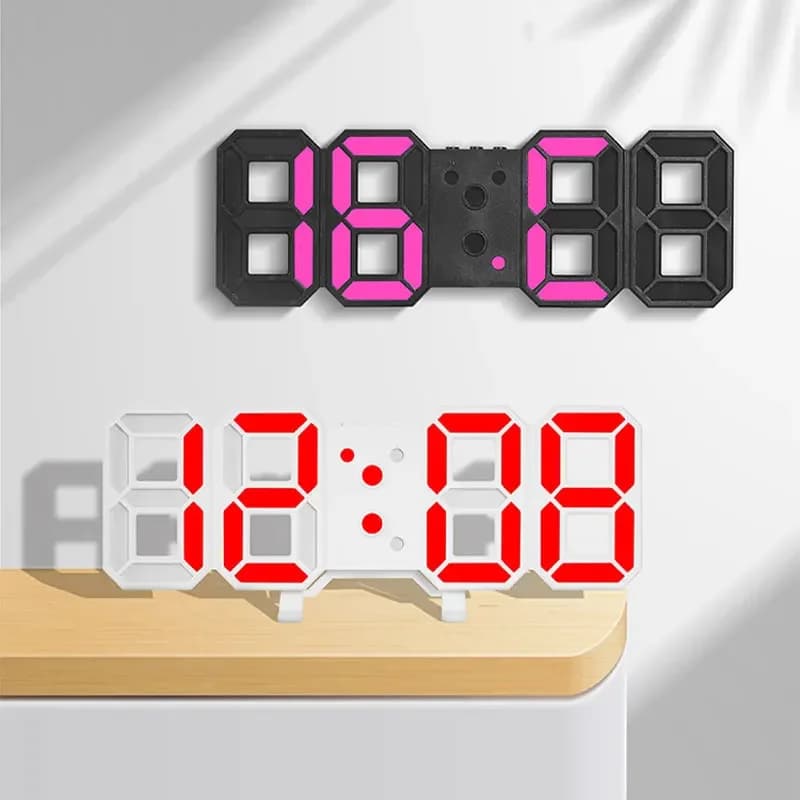 Modern LED wall electronic watch with temperature display, triple alarm clock, table clock for student living room furniture