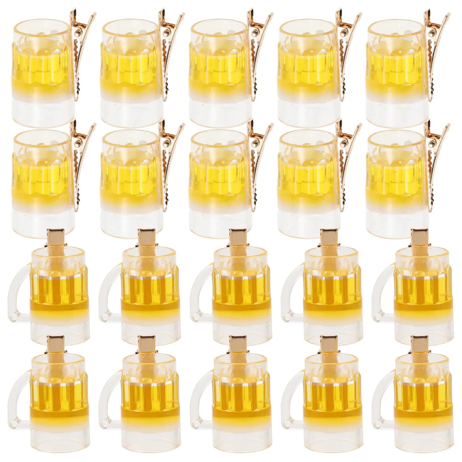 20 Pezzi Divertenti Fermagli per Capelli a Forma di Boccale da Birra, Fermagli a Coccodrillo Originali per Donna, Simpatici Accessori per Foto da Festa