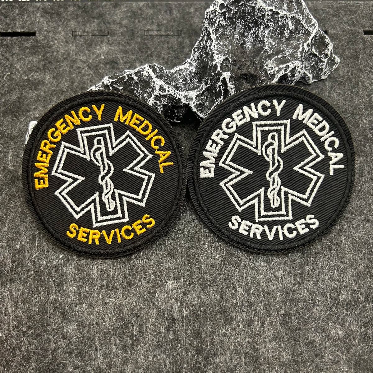 EMS Emergency Medical Services Star of Life Embroidered Patches, Hook and Loop Medic Badge Set for First Aid Backpack Vest