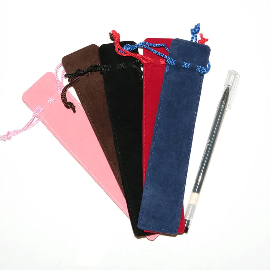 Astuccio per matite con coulisse in velluto multicolore da 100 pezzi 35x175mm Custodia per matita singola semplice e alla moda per materiale scolastico