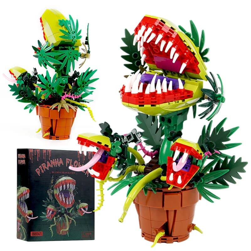 Pianta Carnivora Creativa in Vaso, Fiore Mangia-Uomini, Blocchi da Costruzione, Decorazione per la Casa, Collezione, Giocattolo in Mattoncini, Regalo per Ragazzi, Ragazze e Adulti