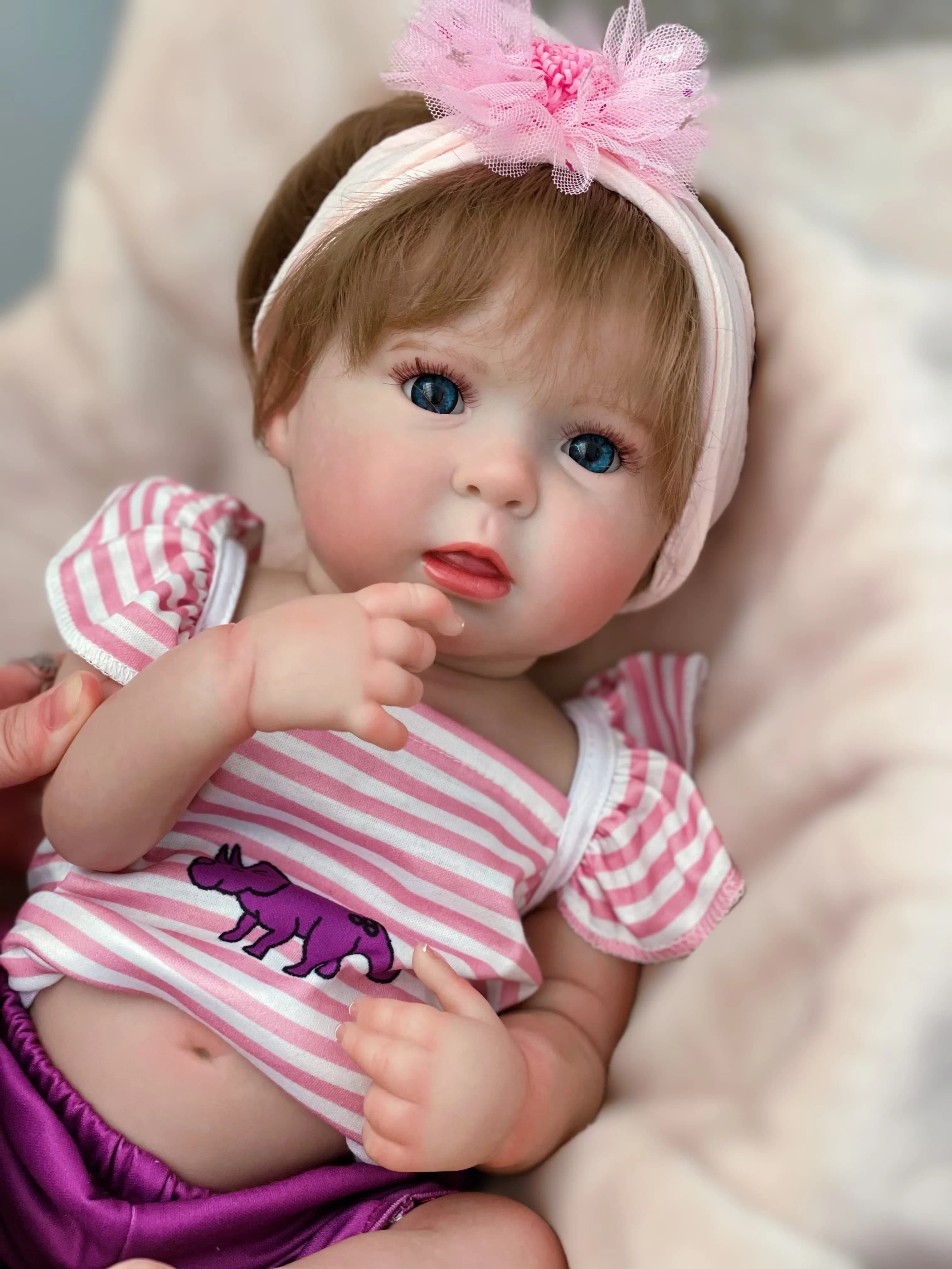 18 pollici Cute Girl Bebe Full Body Reborn Doll 3D dipinto pelle realistica bambola neonato per bambini regali di compleanno