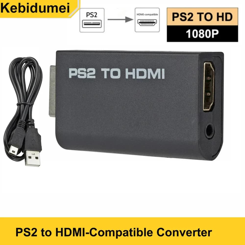 PS2 compatible portable adapter to 3.5 mm HDMI Audio for PC Monitor HDTV compatible converter adapter from PS2 to HDMI