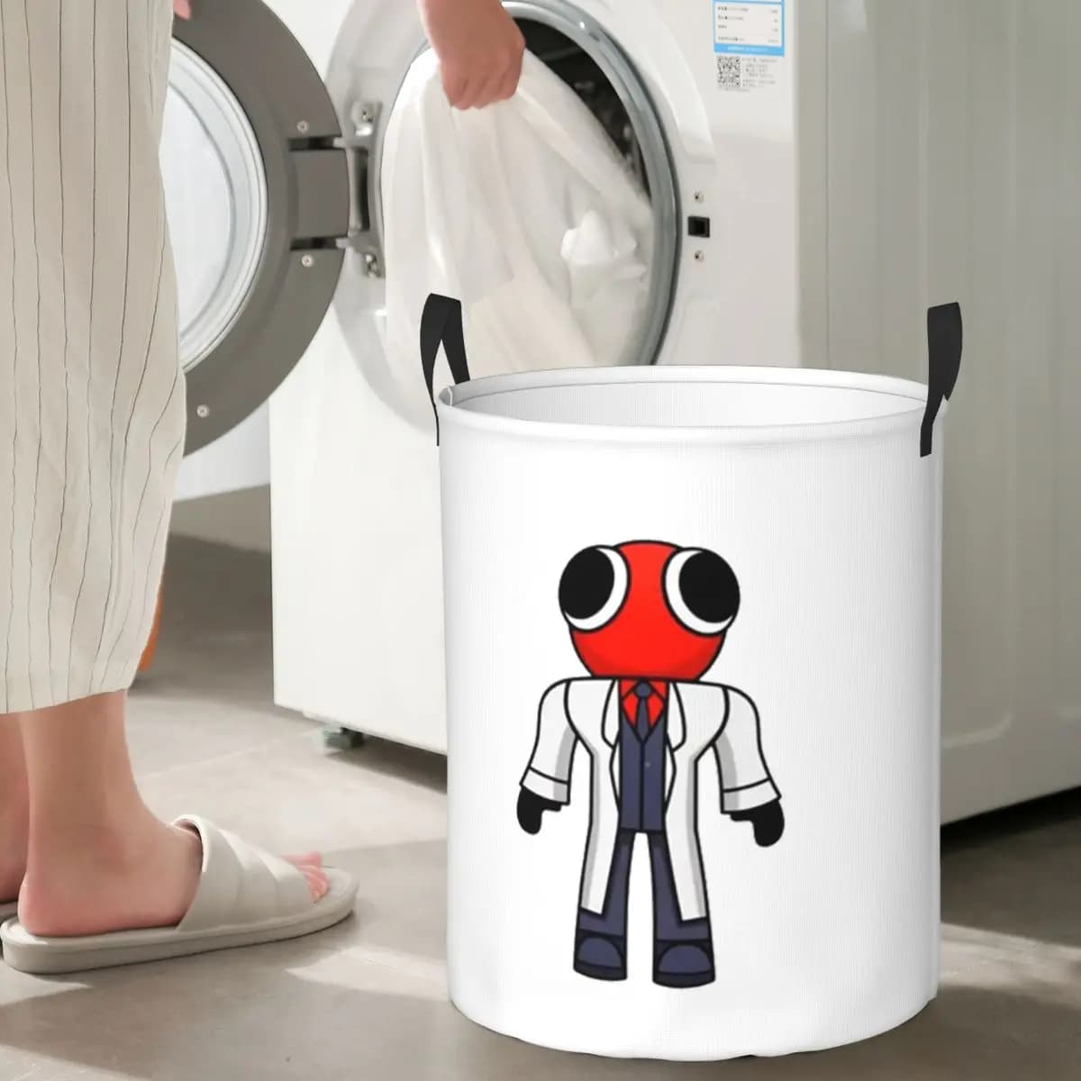 Cesto Pieghevole per Bucato e Oggetti Vari, Grande Borsa Impermeabile, Design Rainbow Friend Red Scientist