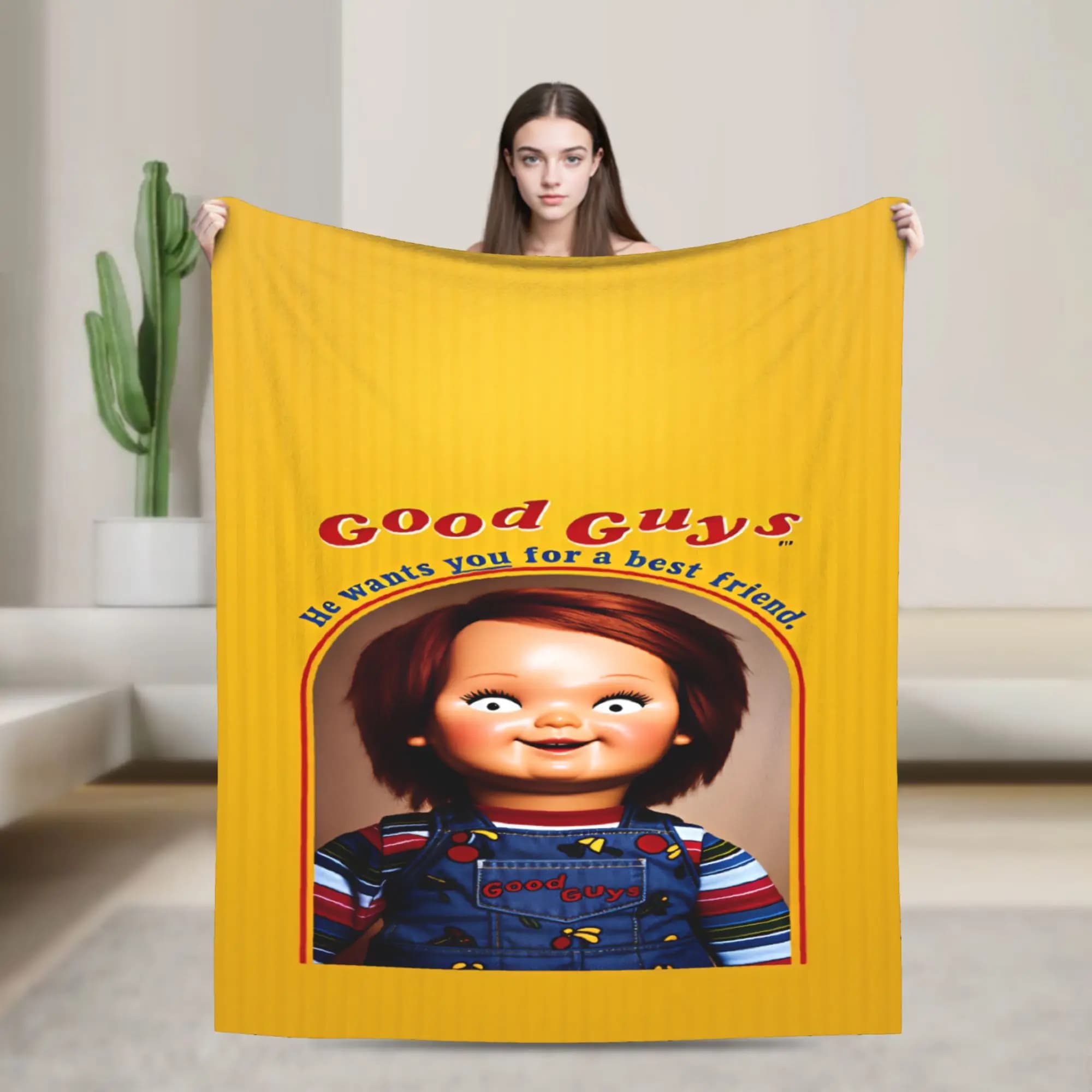 Warm Soft Blanket Travel Good Guys Chucky Throw Blanket Flannel Bedspread For Couch Chair Sofa Bed Comfortable Sofa Bed Cover