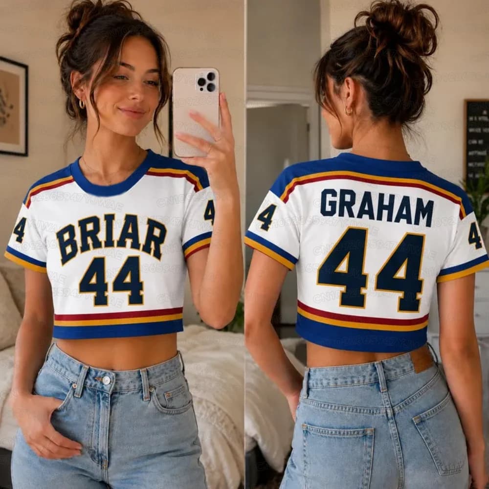 Summer Off Campus Briar University Jersey Graham 44 22 DI LAURENTIS 66 Football Jersey Short Sleeve Crop T-shirt Baby Top