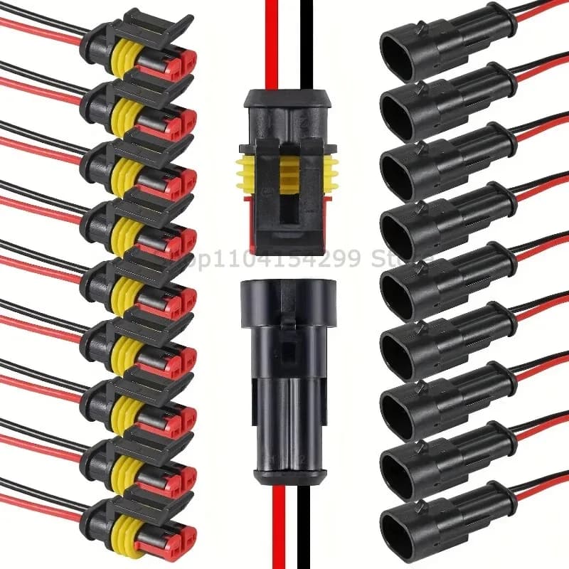 10-50PCS 2 Pin Way Connettore Connettori Impermeabili Maschio e Femmina Way 16 AWG Filo per Auto Camion Barca Connettore Elettrico