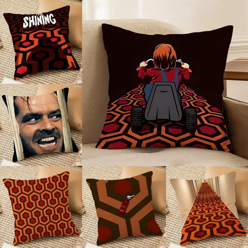 Coprisedile per divano in peluche bifacciale con cerniera invisibile, traspirante e organico, ispirato ai film horror The Shining