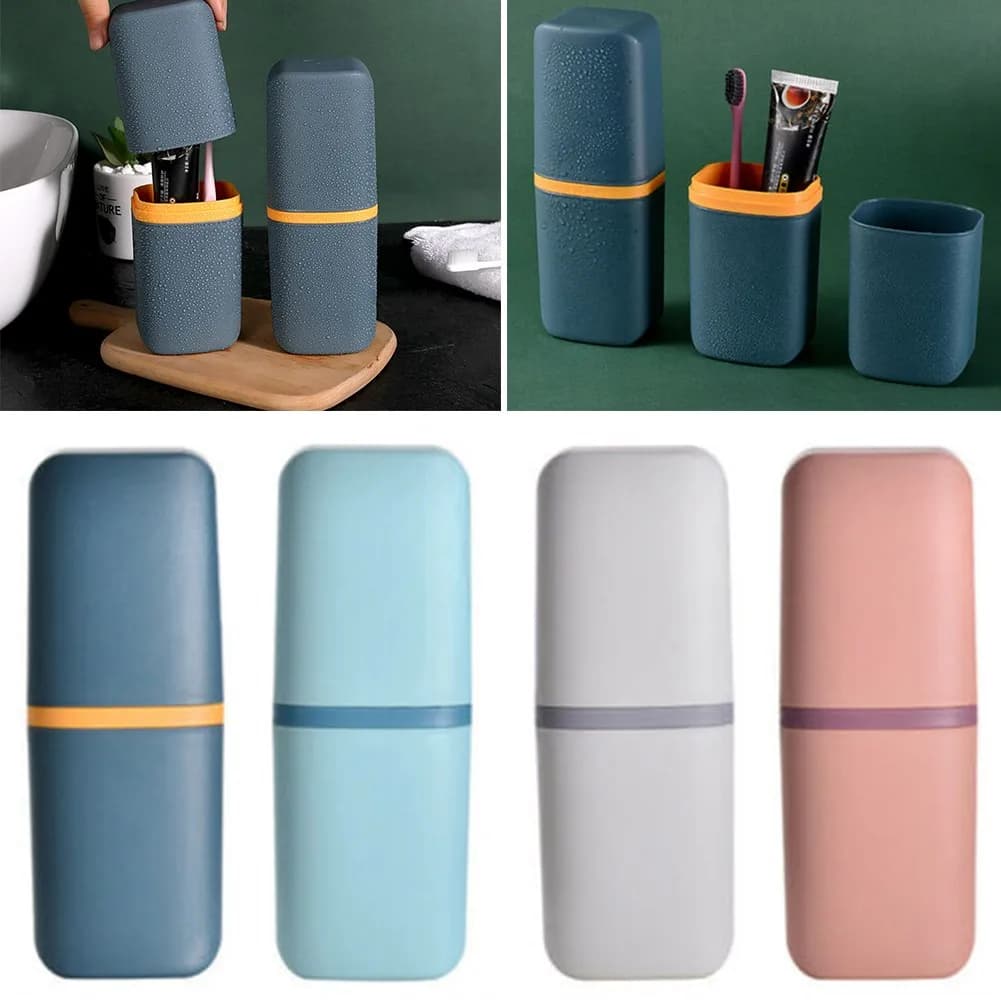 Porta Spazzolino e Dentifricio da Viaggio 20.5*7.5cm, Pratico Contenitore Leggero in Plastica per Campeggio