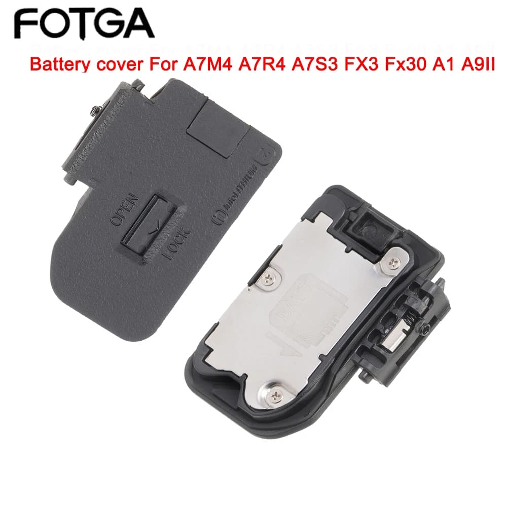 FOTGA Coperchio dello sportello della batteria + Coperchio presa per Sony A7IV A7RIV A7SIII FX3 FX30 A1 A9II Parti di riparazione della fotocamera Coperchio della batteria Fotografia