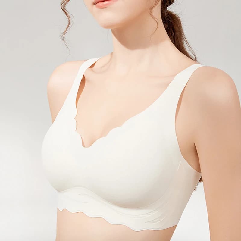 Intimo donna Traceless Plus Size senza anelli in acciaio raccogliere tazza fissa prevenire cedimenti supporto morbido comodo reggiseno sportivo sottile
