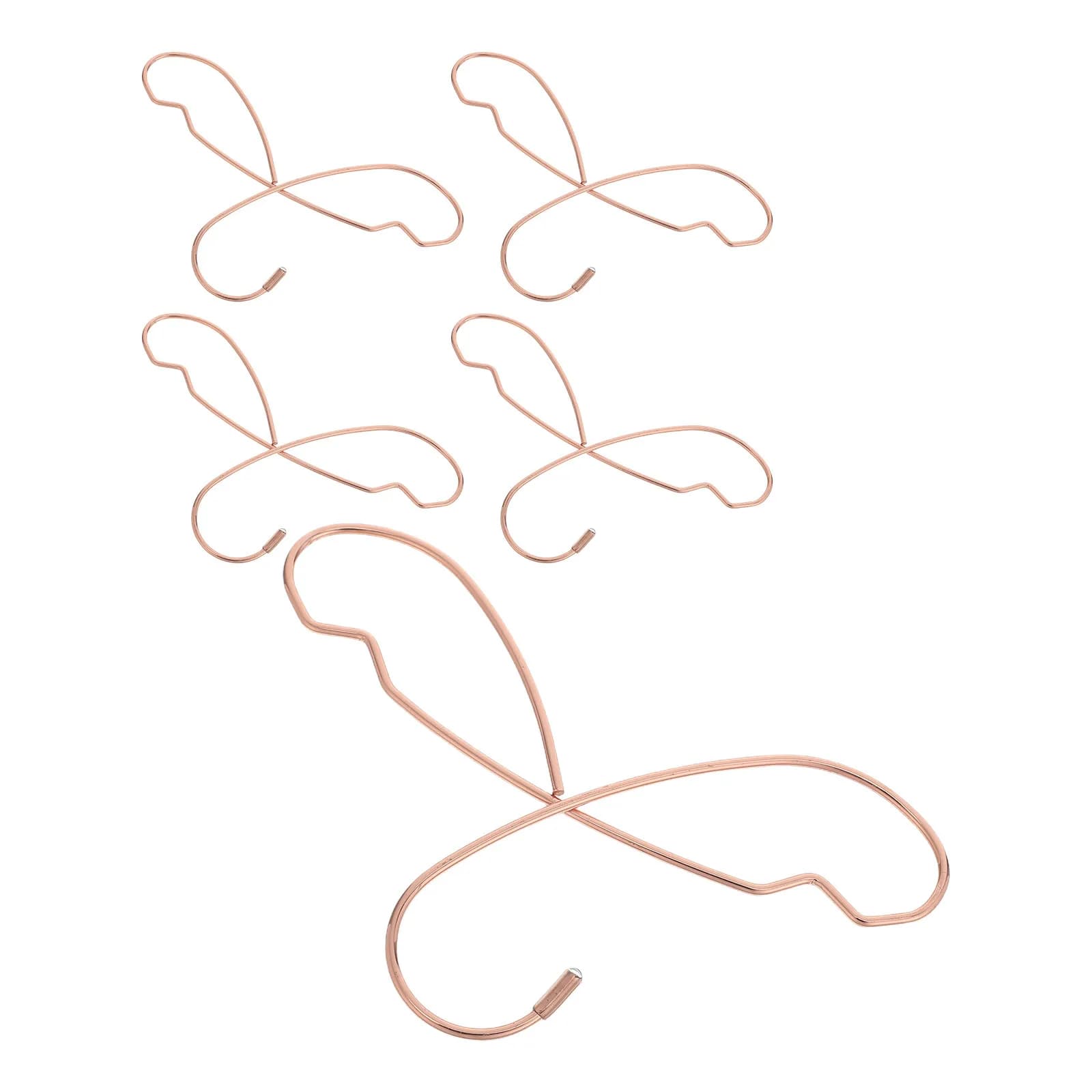 5 appendiabiti mini in metallo color oro rosa salvaspazio per casa delle bambole, accessori per guardaroba, vestiti per bambini