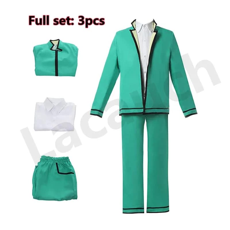 Anime Saiki Kusuo La Disastrosa Vita K.-Nan Costumi Cosplay Uniforme Top Pantaloni Copricapi Cos Puntelli Wigsa;2,c'4,h.