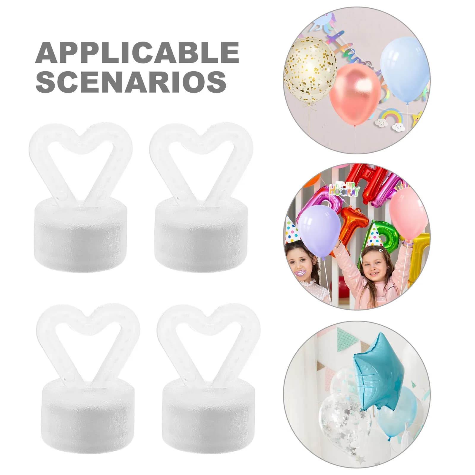 Set of 6 Balloons, White, for Helium, Wedding Decorations, Birthday Celebrations and Celebrations