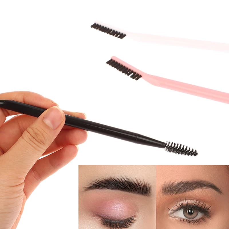 *Hot Sale Double Headed Eyebrow Brush Eyelash Comb Eyebrow Eyelash Shaper Eye Brow Brush For Grooming Brows Reusable Makeup Tool