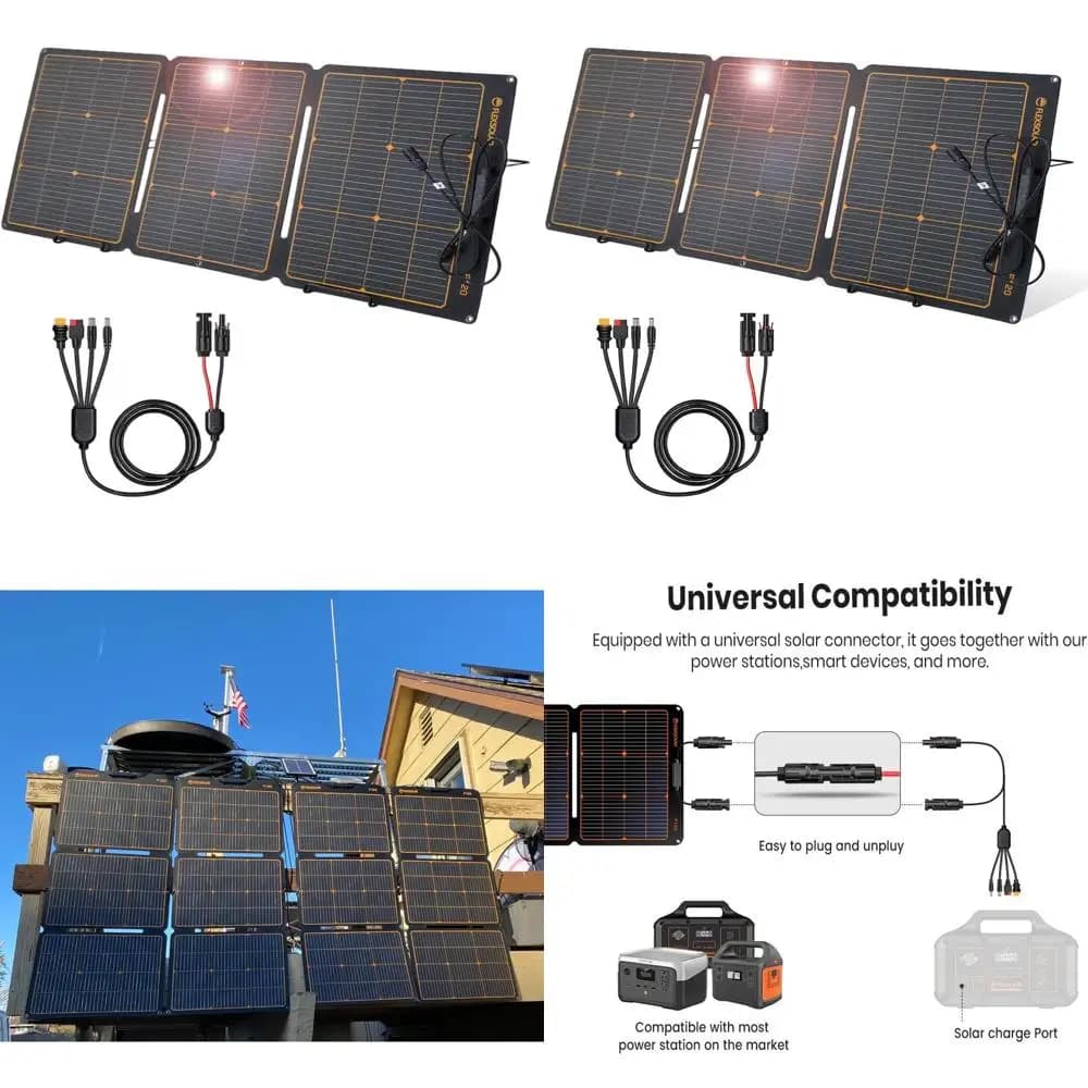 Stazione di Alimentazione Solare Portatile da 120W con Uscita 20.9V per Campeggio, Camper e Esigenze di Emergenza