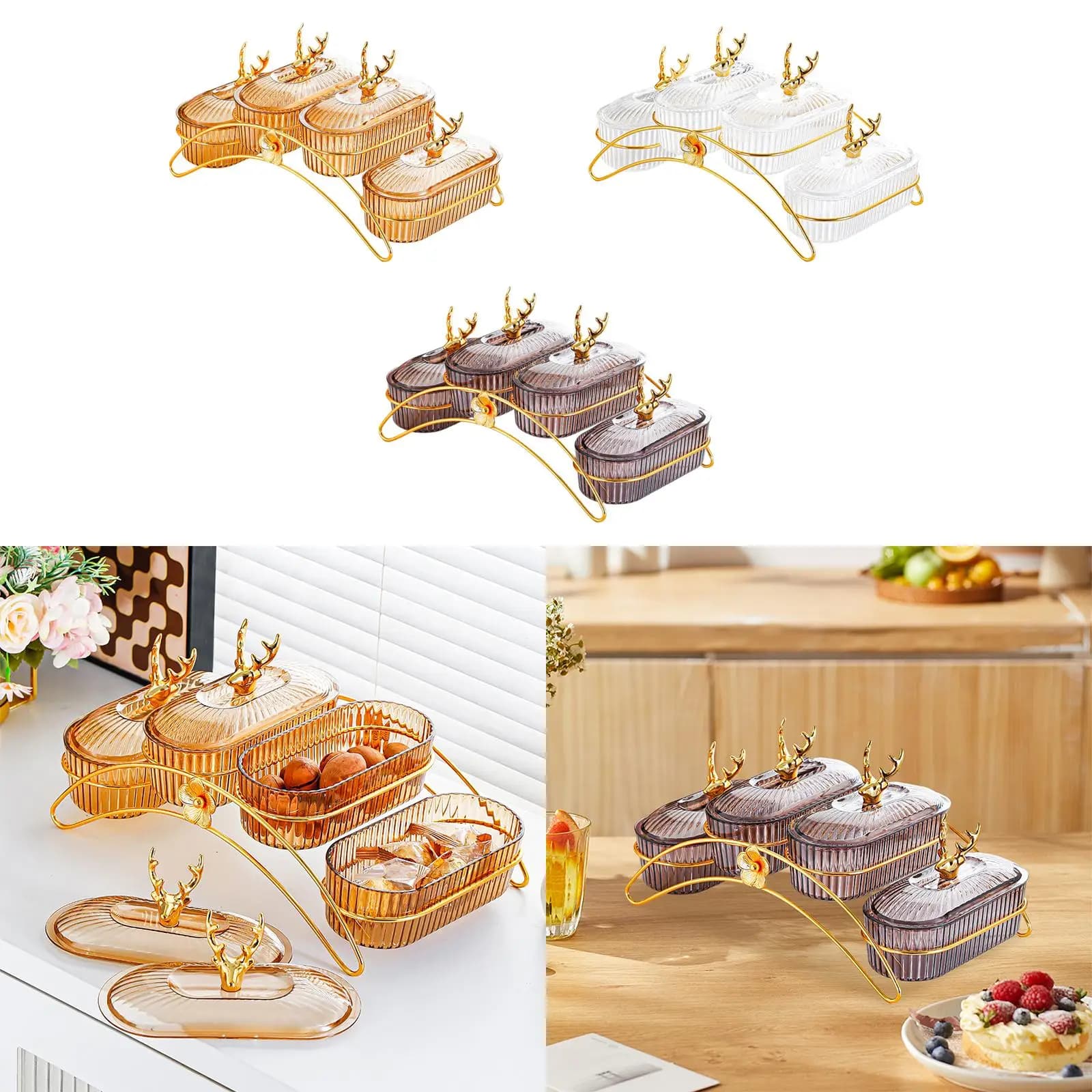 Piatto di frutta secca con piatto di noci decorativo con coperchio per anniversario di snack e cupcake