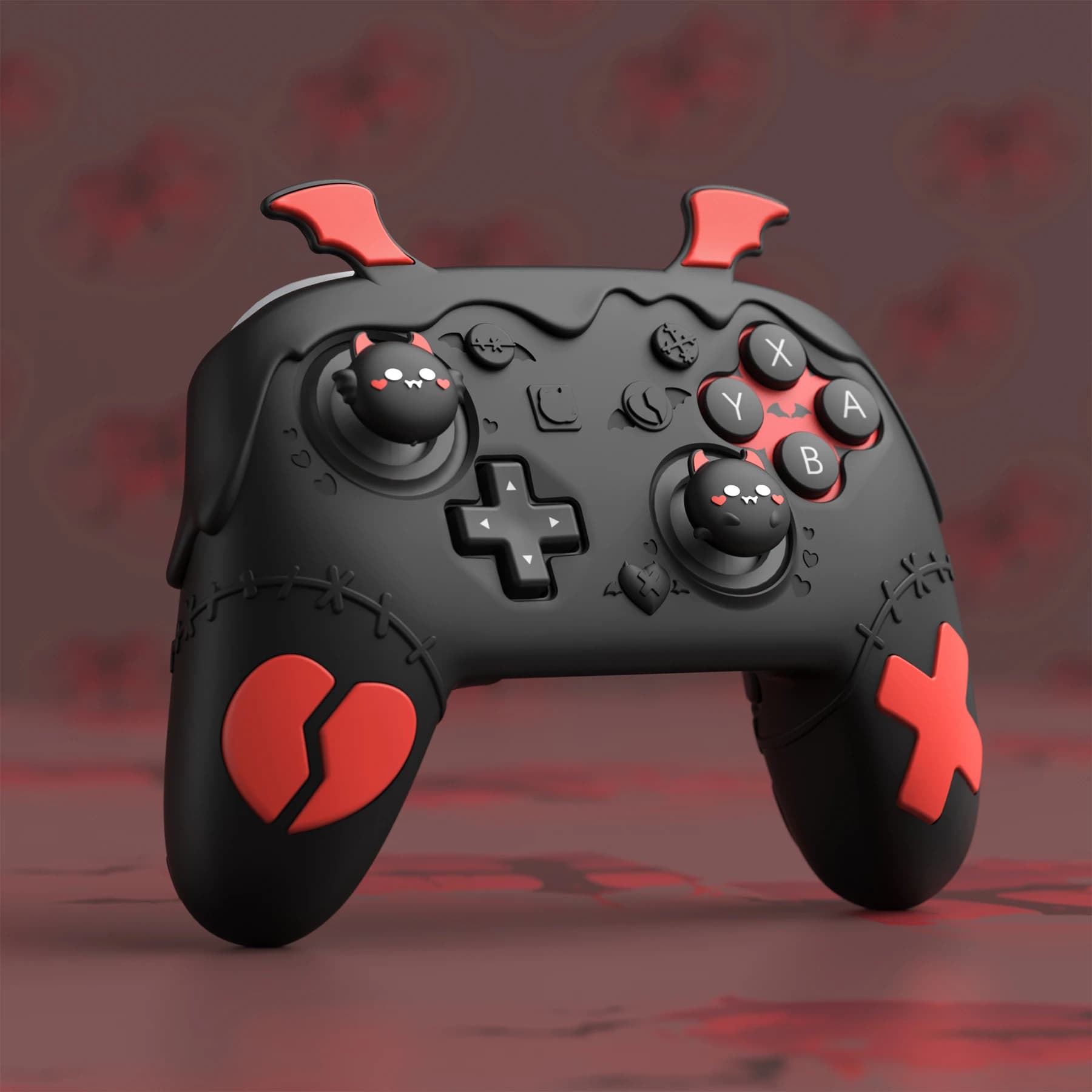 PlayVital Gothic Imp Silicone Cover for Nintendo Switch 2 Pro Controller, Cute Protective Case with Accessories – Black