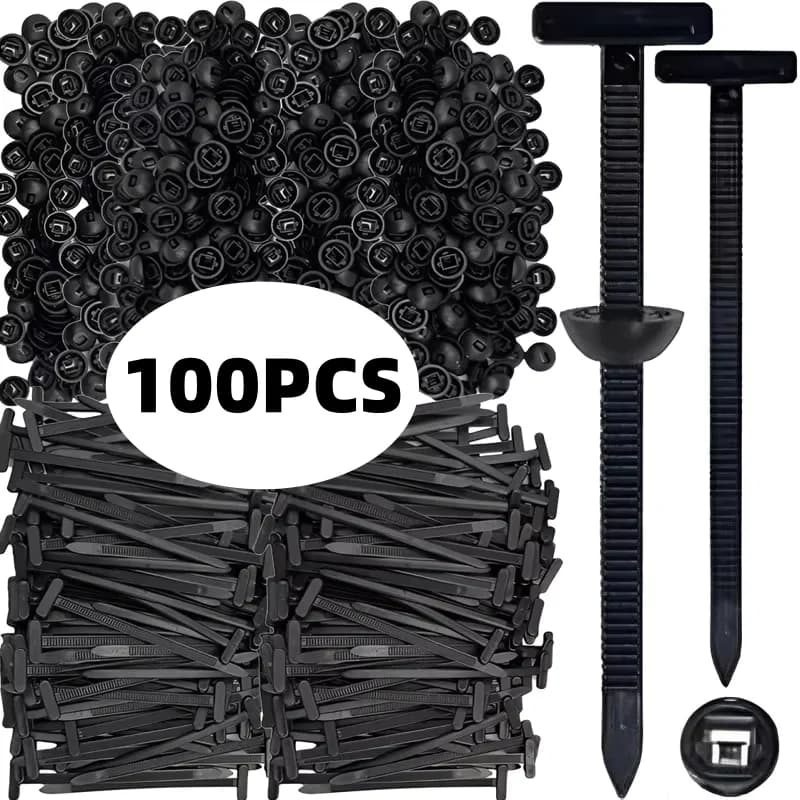 100/50PCS Zip Nylon Tie Wrap Cable Fixed Fastener Clips Car Hose Fastening Zip Strap Self-Locking Reusable Nylon Cable Ties