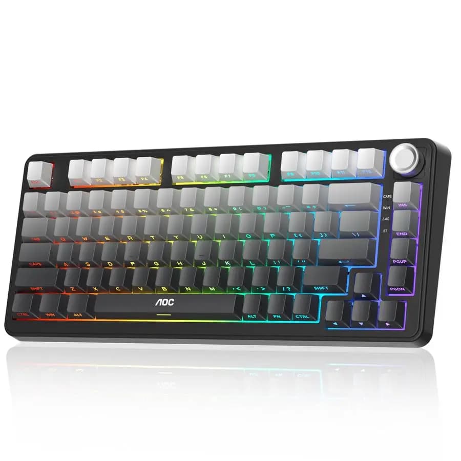 GK330 Gaming Keyboard, Wireless Hot Swappable Mechanical Keyboard with BT 2.4GHz USBC Support, RGB Retro Illumination, Reaper Prelubriated Switch