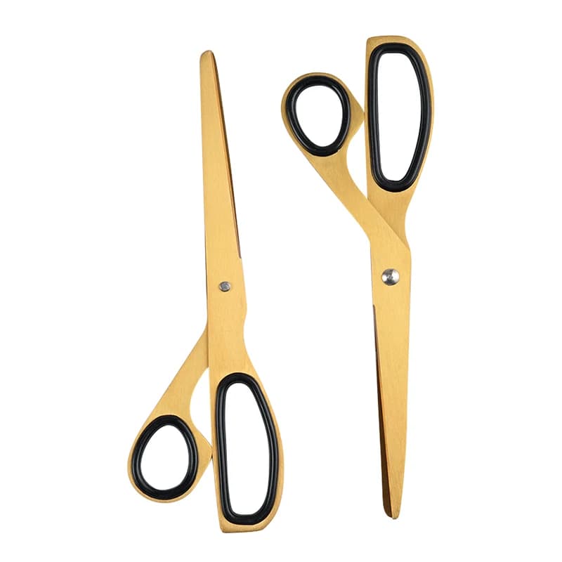 Golden scissors Dissimmetria Handle Cute stainless steel sharp, office stationery, Stitching paper cutting ZS-119