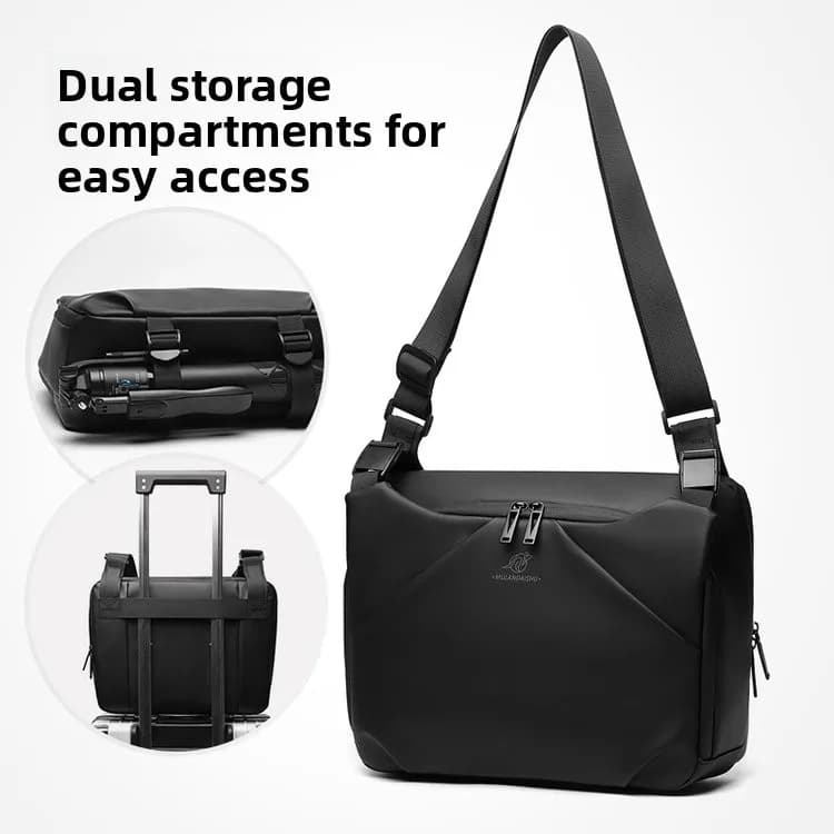 Casual Commuter Backpack Men's Crossbody Bag for Women Waterproof Nylon 15 Inch Laptop Sleeve Comfortable Shoulder Strap