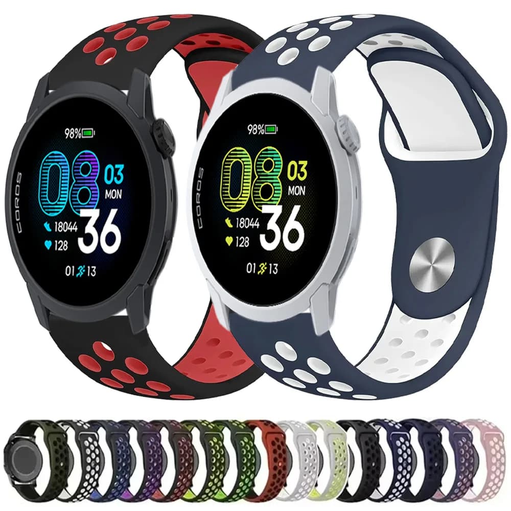 22mm 20mm 18mm Sports Silicone Strap For COROS APEX 4 42mm PACE 4 3 Breathable Watchband Suunto Vertical 2 Race 2 Run Ocean Belt