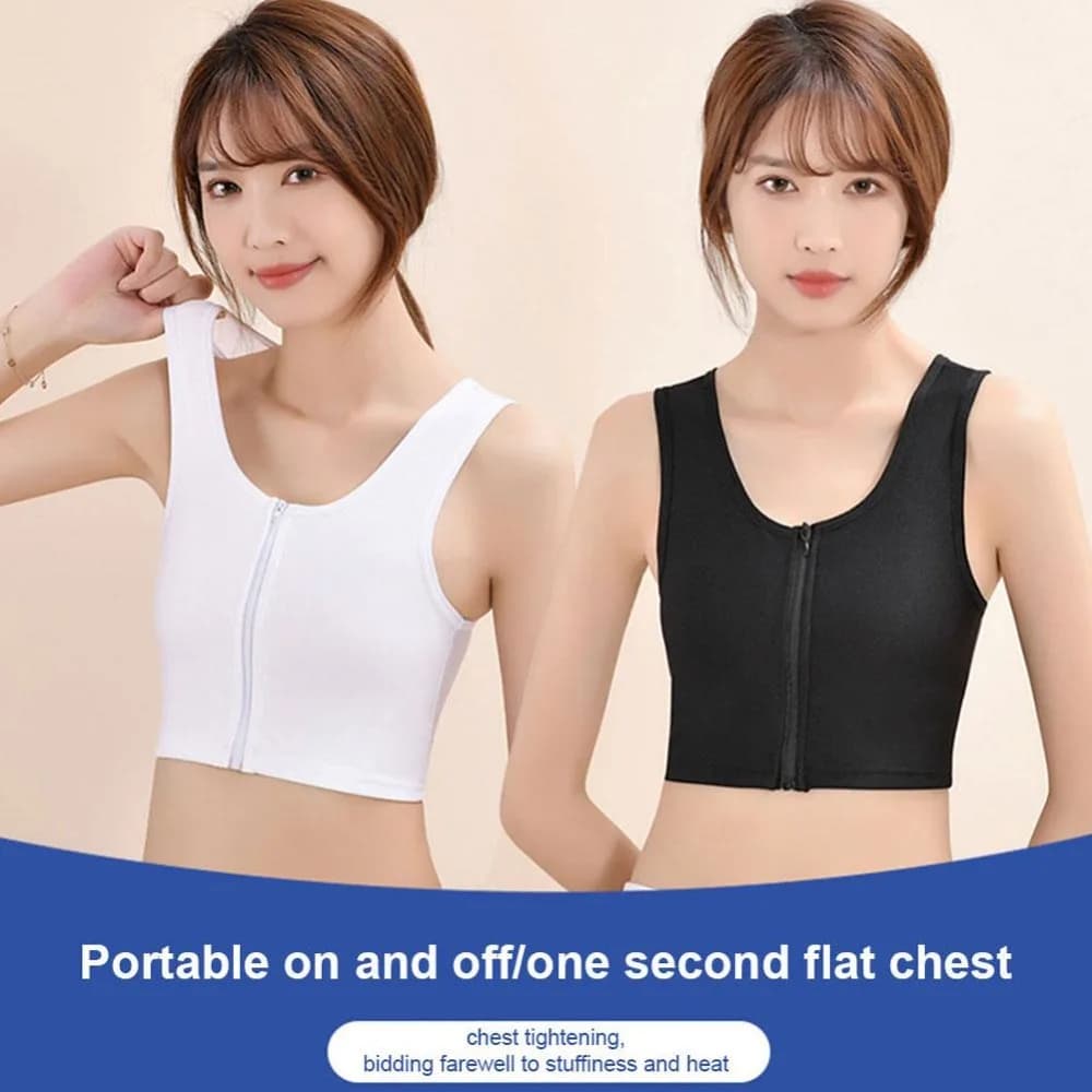 Nuovo reggiseno a corsetto con zip aderente, traspirante, confortevole, gilet sul petto, cerniera frontale, modellatura dei vestiti, petto per il sudore delle donne