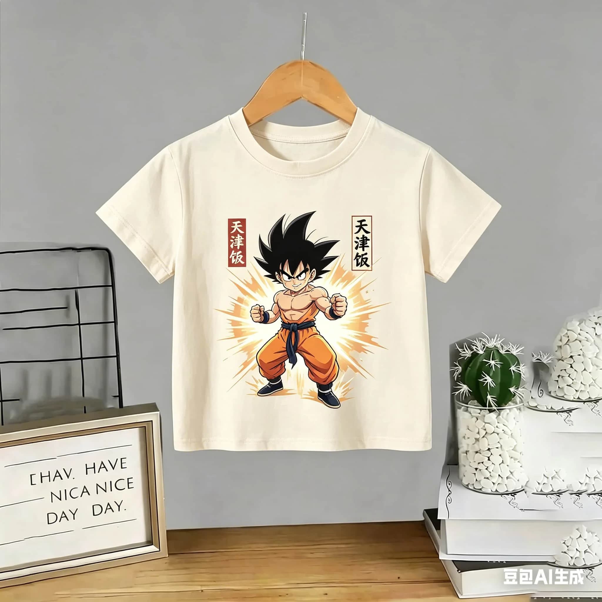 T-shirt Dragon Ball Z Goku Super Saiyan GO Symbol 3D ad asciugatura rapida per uomo e donna, maglietta per fan dell'anime, t-shirt estiva coordinata per la famiglia