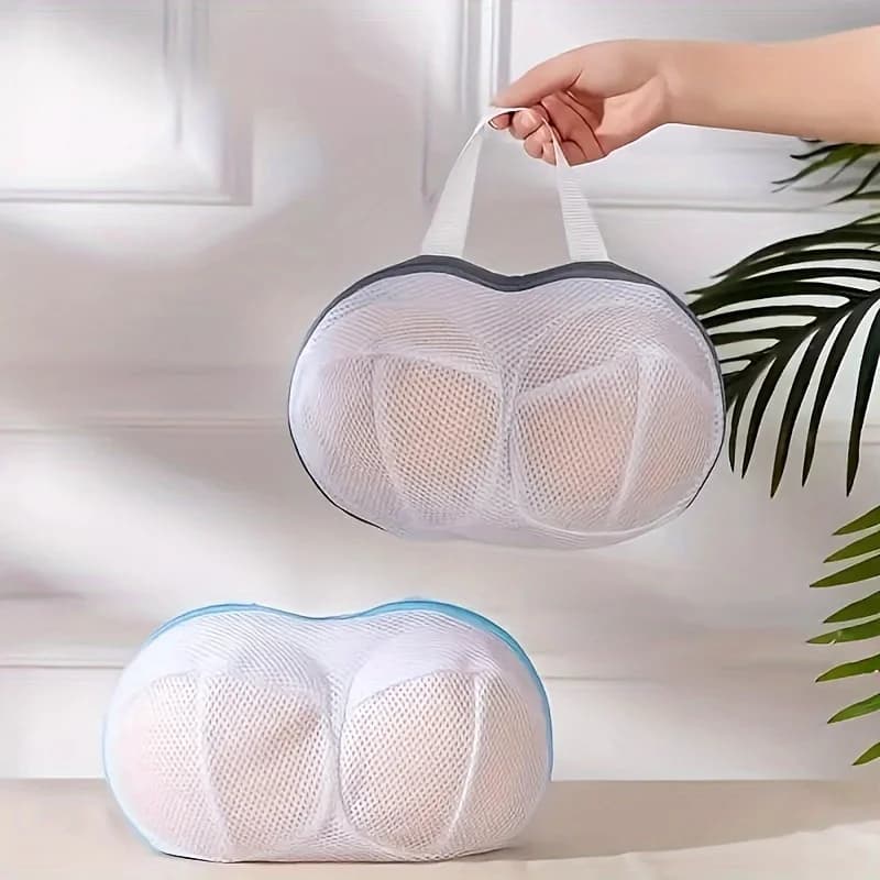 Sacchetto per lavaggio reggiseni, sacchetto in rete con cerniera, pieghevole, per biancheria intima e reggiseni