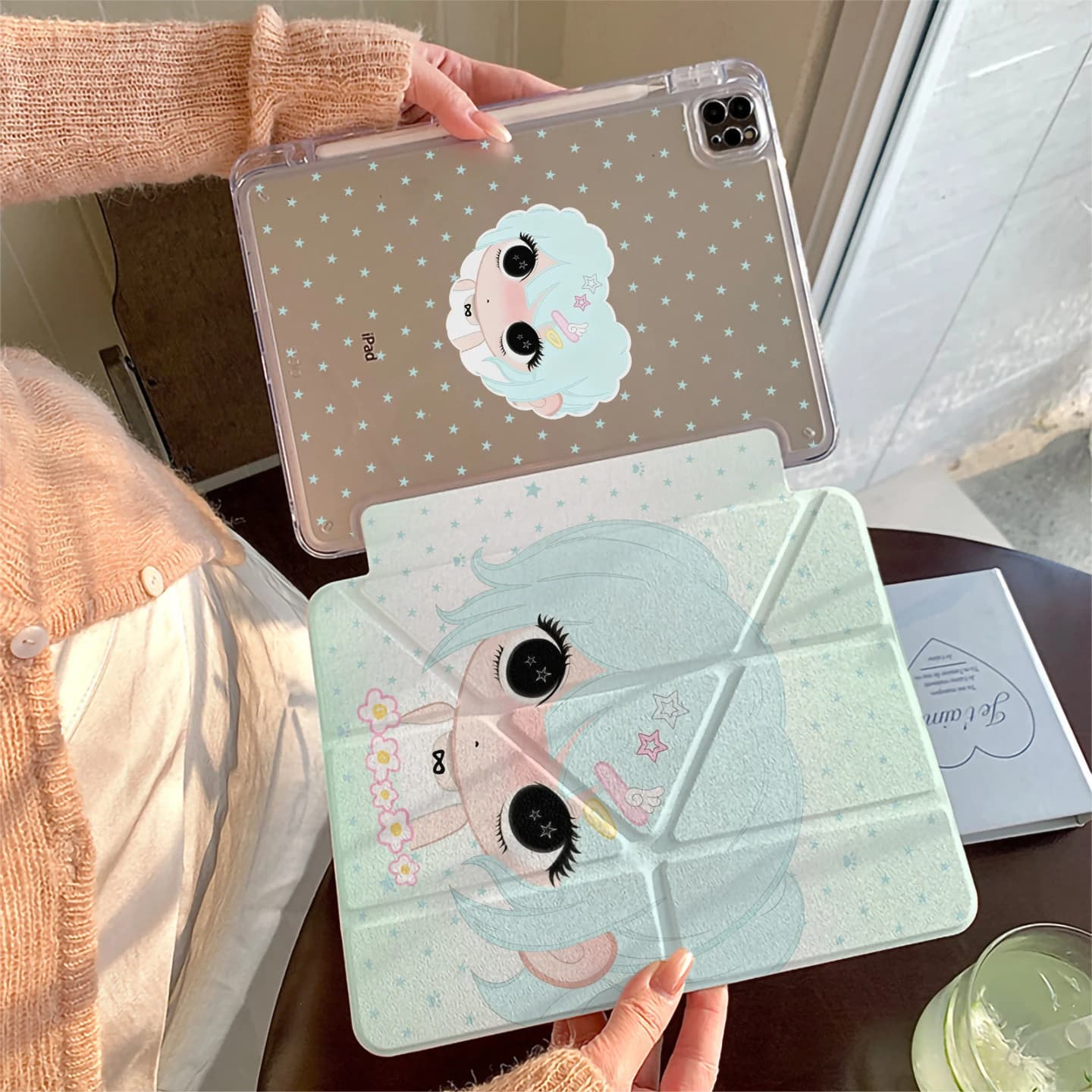 Cute Girl Star Y2K Tablet Case For iPad Pro 11 12.9 13 A16 M2 M4 M3 M5 Shell 8.3 9.7 10.2 5/6/7/8/9/10/11th Mini Air 3 4 5 Cover