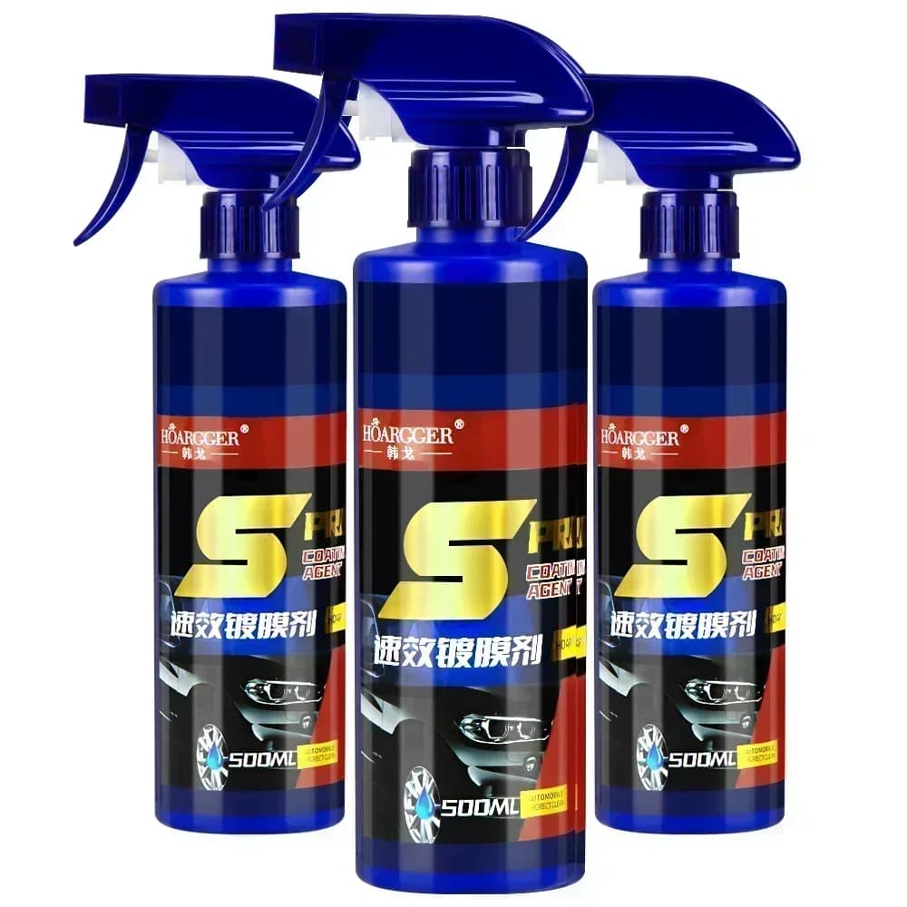 Spray per Riparazione Vernice Auto 3 in 1 da 500ml, Rivestimento Ceramico Rapido, Spray Nano-coating, Cera Idrofobica per Auto, Lucidante e Detergente per Vernice
