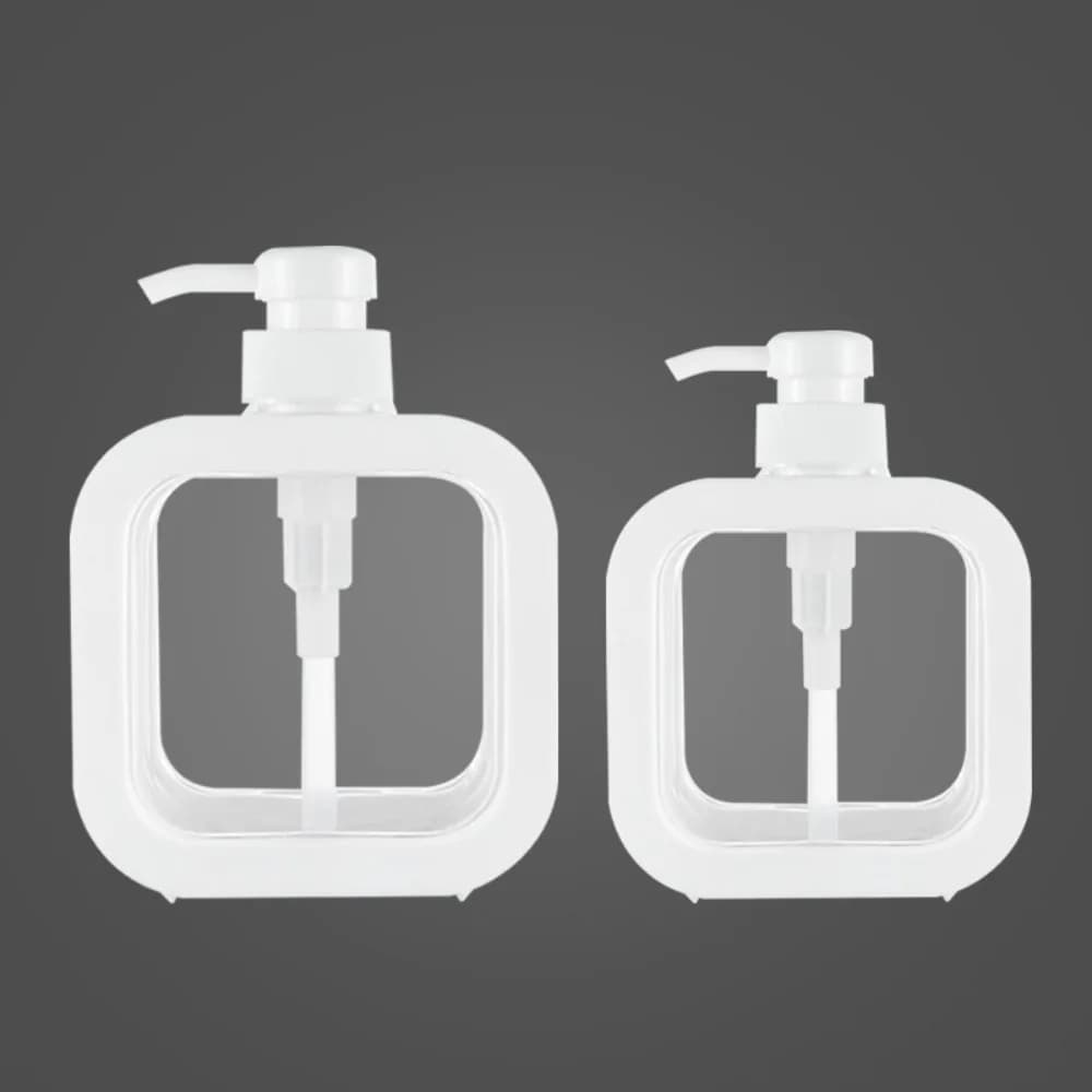 Dispenser portatile per disinfettante per le mani, 1 pezzo - Contenitore trasparente in plastica con erogatore a pressione per lozione, per bagno e cucina