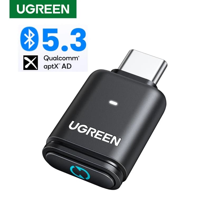 UGREEN USB C Type-C Bluetooth 5.3 trasmettitore aptX HD AD adattatore Audio per PC Nintendo Switch auricolare altoparlante Mic